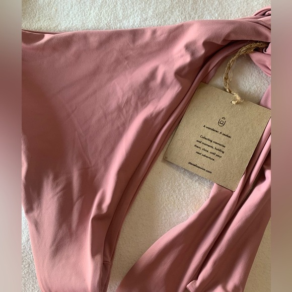 Stone Fox Swim Free People Bikini Bottom Rose Pink XL Side Tie Adjustable NWT - Picture 4 of 9
